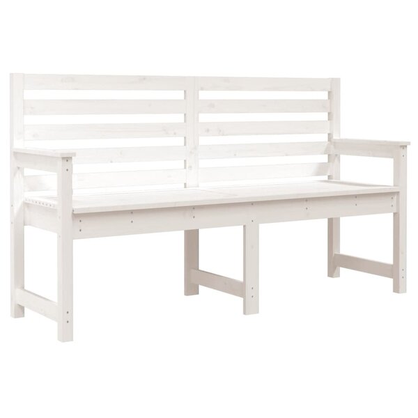 vidaXL Banc de jardin blanc 159 5x48x91 5 cm bois massif de pin