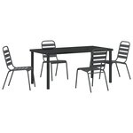 vidaXL Ensemble de salle à manger de jardin 5 pièces gris foncé en acier