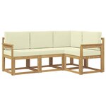 vidaXL Ensemble de canapés d'extérieur 4 pc Blanc et crème
