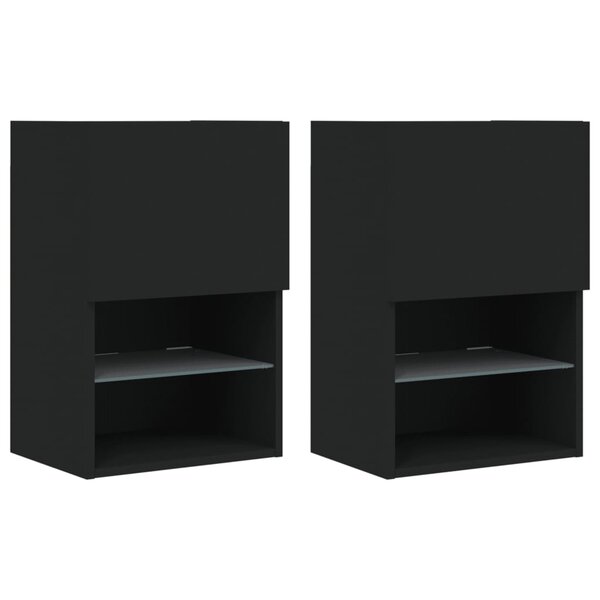 vidaXL Meubles TV avec lumières LED 2 Pièces noir 40 5x30x60 cm