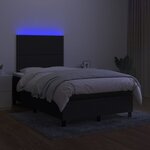 vidaXL Sommier à lattes de lit matelas et LED noir 120x190 cm tissu