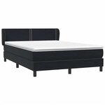 vidaXL Sommier à lattes de lit avec matelas noir 140x210 cm velours
