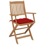 vidaXL Chaises pliantes 6 pièces avec coussins en bois d'acacia massif
