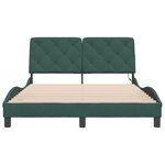 vidaXL Cadre de lit avec LED sans matelas vert foncé 120x200cm velours