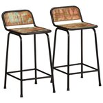 vidaXL Tabourets de bar lot de 2 46x35 5x80cm bois massif récupération