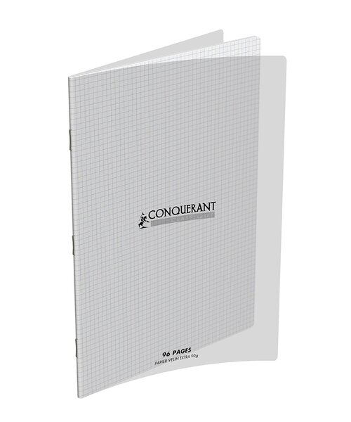 Cahier Couverture Polypro 90g 24 x 32 cm 96 p Petits carreaux 5x5 Translucide CONQUÉRANT