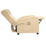 vidaXL Fauteuil de massage Crème Tissu