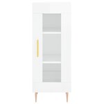 vidaXL Buffet Blanc brillant 34 5x34x90 cm Bois d'ingénierie