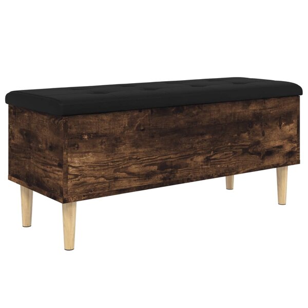 vidaXL Banc de rangement chêne fumé 102x42x46 cm bois d'ingénierie