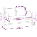 vidaXL Banc de jardin Naturel 110 x 64 x 76.5 cm Bois de teck solide