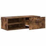vidaXL Meuble TV Chêne fumé 100.5 x 39 x 30 cm Bois d'ingénierie