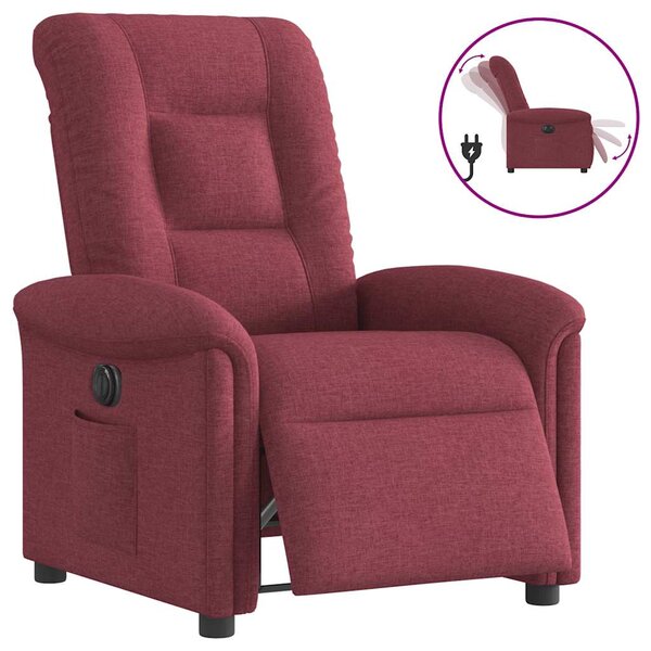 vidaXL Fauteuil inclinable électrique Rouge bordeaux Tissu