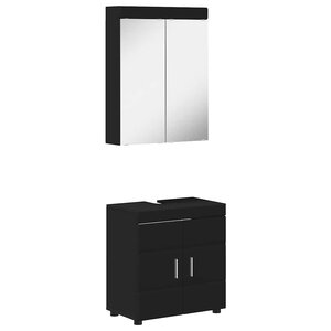 vidaXL Ensemble de mobilier de salle de bain avec étagère TULUM Noir