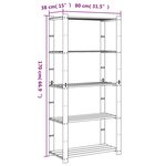 vidaXL Support de rangement à 5 niveaux noir 80x38x170 cm bois pin