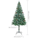 vidaXL Sapin de Noël artificiel pré-éclairé et pommes de pin 180 cm