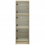 vidaXL Buffet avec portes en verre chêne sonoma 35x37x109 cm