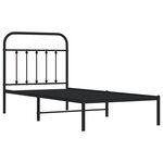 vidaXL Cadre de lit métal sans matelas avec tête de lit noir 80x200 cm