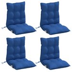 vidaXL Coussins de chaise à dossier bas lot de 4 bleu royal