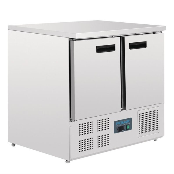 Table réfrigérée positive inox 240 l - 2 portes - polar - r600a - acier inoxydable2240pleine x700xmm