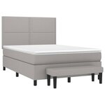 vidaXL Sommier à lattes de lit avec matelas Gris clair 140x200cm Tissu