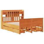 vidaXL Lit bibliothèque sans matelas cire marron 160x200 cm pin massif