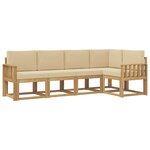 vidaXL Ensemble de canapés d'extérieur 5 pc Blanc et Beige
