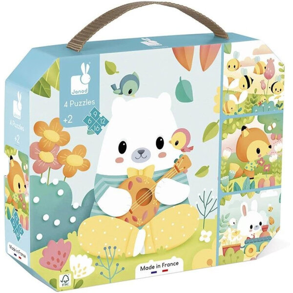 Puzzles - Les animaux - 6/9/12/16 pièces - Dès 2 ans - Jeu premier âge - Janod
