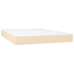 vidaXL Sommier à lattes de lit avec matelas LED Crème 140x190 cm Tissu