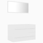 vidaXL Ensemble de meubles de salle de bain 2 Pièces Blanc Aggloméré