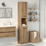 vidaXL Armoire de bain chêne artisanal 32x34x188 5cm bois d'ingénierie
