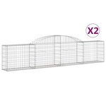 vidaXL Paniers à gabions arqués 2 Pièces 300x30x60/80 cm Fer galvanisé