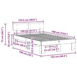 vidaXL Cadre de lit Marron cire 120 x 190 cm Bois massif en pin
