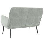 vidaXL Banc Gris clair 108x79x79 cm Velours