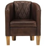 vidaXL Fauteuil cabriolet marron clair cuir véritable