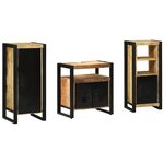 vidaXL Ensemble de mobilier de salle de bain 3 Pièces Bois Recyclé Solide