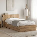 vidaXL Cadre de lit avec rangement Chêne artisanal 80 x 200 cm