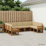 vidaXL Ensemble de canapés d'extérieur 9 Pièces Naturel et Beige