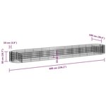 vidaXL Lit surélevé à gabion Fer galvanisé 600x100x50 cm