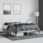 vidaXL Cadre de lit métal avec tête de lit blanc 150x200 cm