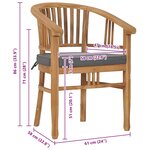 vidaXL Chaises de jardin avec coussins lot de 2 Bois de teck solide