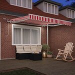 vidaXL Auvent Rétractable Rouge et Blanc 300 x 250 cm
