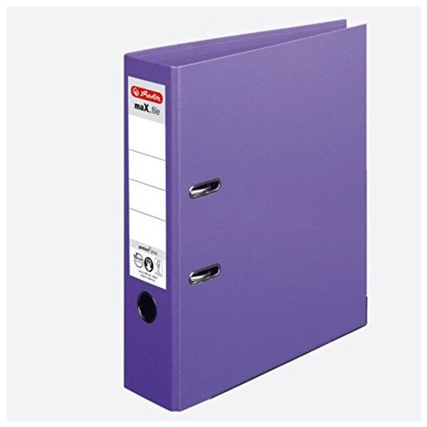 Classeur à levier maX.file Protect Plus Polypro Int / Ext Dos de 80 mm Lilas HERLITZ