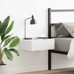 vidaXL Table de chevet flottante Blanc 40x30x15 cm Bois d'ingénierie