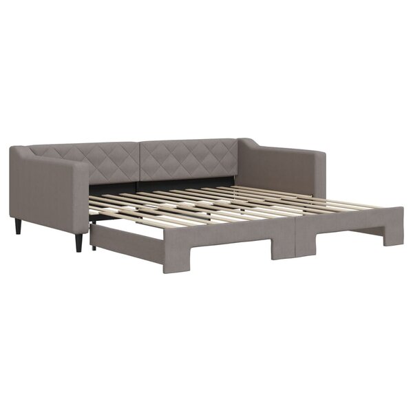 vidaXL Lit de jour avec lit gigogne taupe 100x200 cm tissu