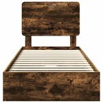 vidaXL Lit de Rangement Chêne fumé 75 x 190 cm Bois d'ingénierie