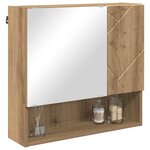 vidaXL Armoire Miroir Montage mural Chêne artisanal 59 x 17 x 55 cm