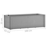 vidaXL Lit surélevé de jardin avec système d'arrosage Gris 100x43x33cm