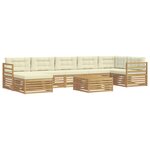 vidaXL Ensemble de canapés d'extérieur 8 Pièces Blanc et crème Polyester
