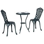 vidaXL Ensemble bistro de jardin 3 pc Vert Aluminium