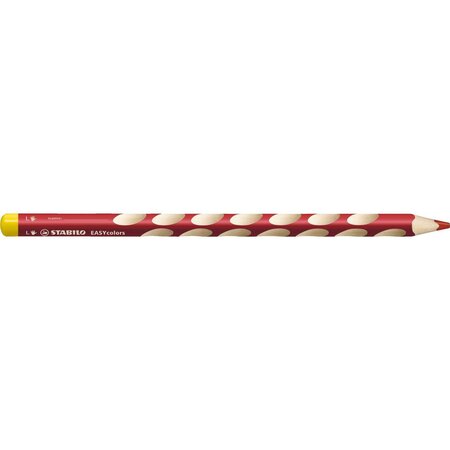 Crayon de couleur ergonomique easycolors gaucher rouge x 6 stabilo